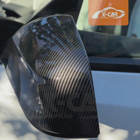 Rear View Mirror Trim Cover for Tesla Model Y Juniper 2025-Onwards Exterior Accessories Side Mirror Cap Carbon Fiber Style - 0