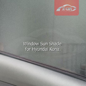 X-CAR Hyundai Kona 2023 onwards window sun shades installed on rear window.