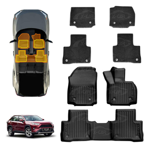 3D Floor Mats for Toyota Rav4 Rav 4 2019-2025 All-Weather Car Liners