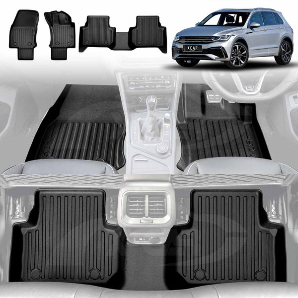 3D Floor Mats for Volkswagen VW Tiguan 2016-2024 All-Weather Liners