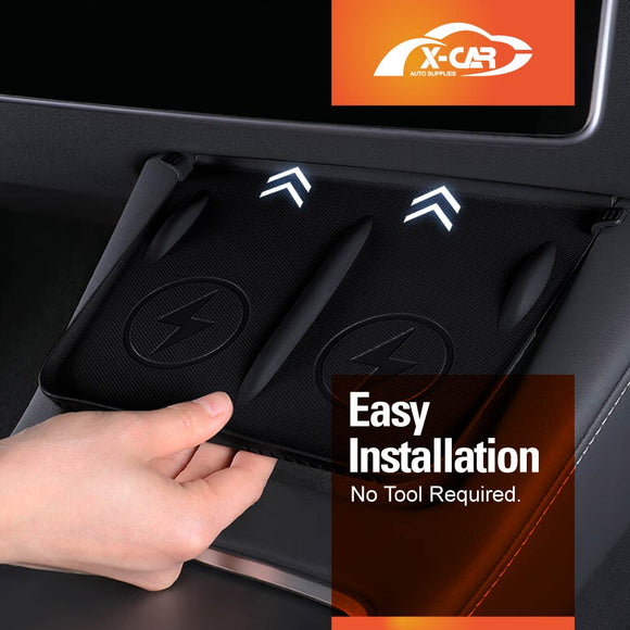 Center Console Wireless Charger Mat for Tesla Model 3 2020-2023 and Model Y 2022-2025