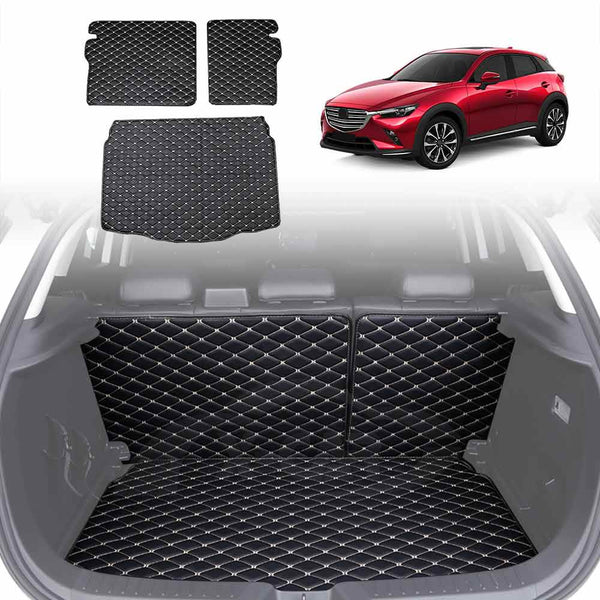 Premium Boot Liner Set For Mazda CX-3 CX3 2015-2025 PU Leather