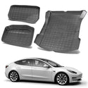 Tesla Model 3 Interior Liners Set 2019-2023 All-Weather Cargo Trunk Mats