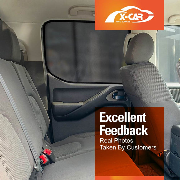 Rear Window Sun Shades for Nissan Navara D40 Dual Cab 2005-2015