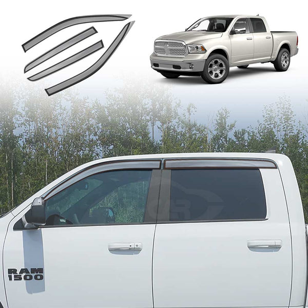 WeatherShields for Dodge RAM 1500 DS Series Crew Cab 2009-2022 Car Weather Shields Wind Deflectors Sun Visors