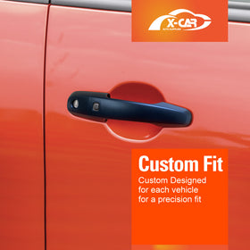 X-CAR door handle covers and bowl inserts for Mitsubishi Triton 2015-2024, installed on a Triton.