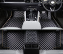 Custom leather car floor mats for Mazda CX-5 CX5 full set black diamond stitched PU leather interior liners