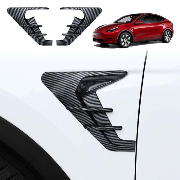 Carbon Fibre Style Trim Side Cameras Cover for Tesla Model 3 2017-2023 and Model Y 2021-2025