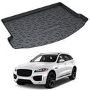 Custom-fit boot liner for Jaguar E-Pace 2017 onwards, durable waterproof trunk mat with anti-slip design shown with vehicle